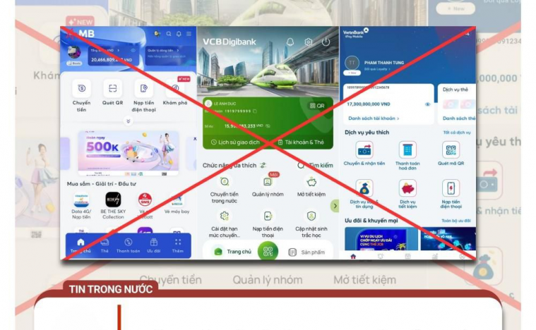 Thủ đoạn giả mạo app ngân hàng tinh vi để lừa đảo, chiếm đoạt tài sản